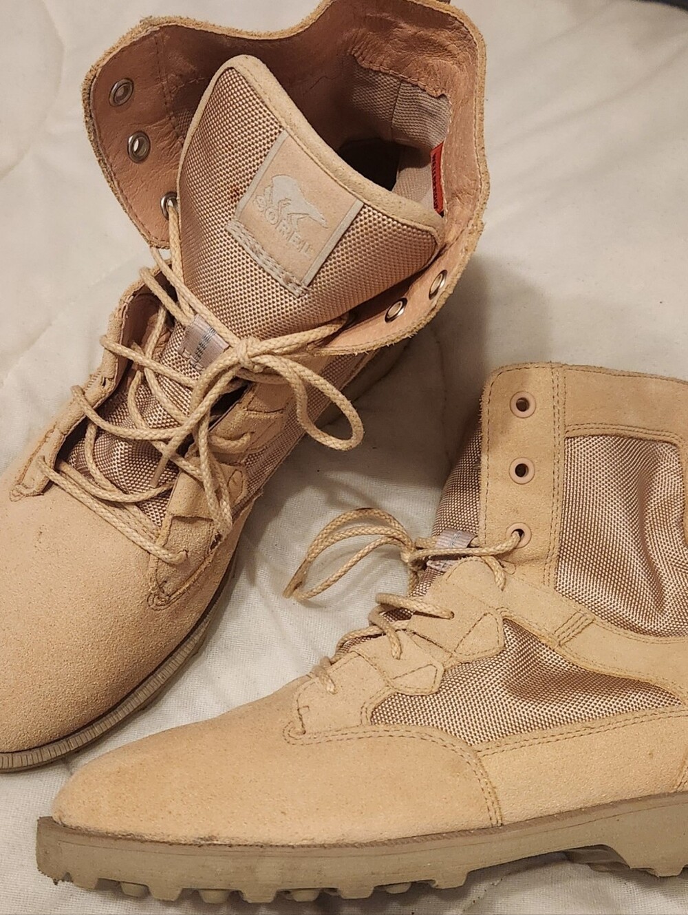 womens Tan Tactical SOREL Desert Boots - Lace-Up Suede & Mesh Size11